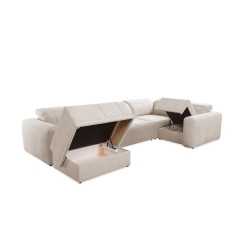 U-shaped corner sofa Luxor IV with a sleeping function, fabric Wind 90