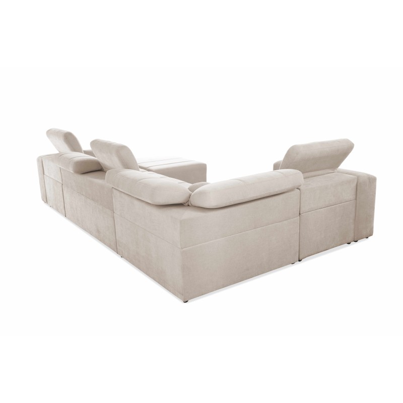 Luxor IV U-shaped sofa with sleeping function fabric Wind 73
