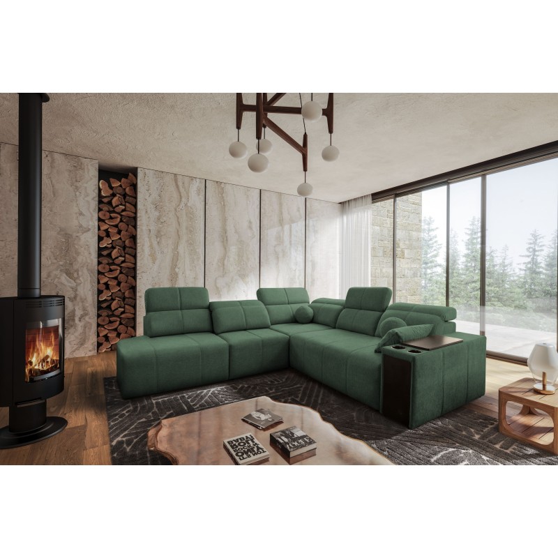 Das Ecksofa Milano IX mit Schlaffunktion in Stoff Plecionka, Verita 75 - eine Kombination aus Stil und Funktionalität.