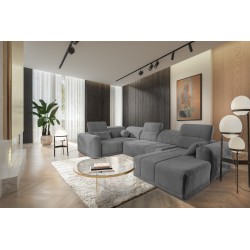 Narożnik w kształcie U Luxor IV z funkcją spania tkanina Wind 90