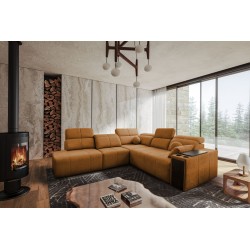 Milano IX corner sofa with a sleeping function in Plecionka fabric, Verita 54 - a combination of style and functionality.