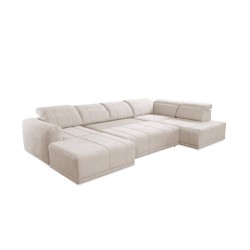 Luxor VI U-shaped corner sofa with sleeping function, fabric Wind 02