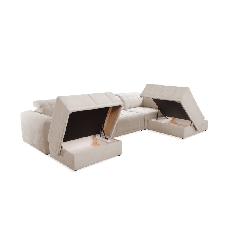 U-shaped Luxor VI corner sofa with a sleeping function, fabric Wind 21