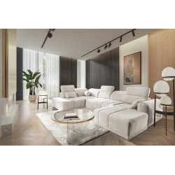 Luxor VI U-shaped corner sofa with sleeping function, fabric Wind 02