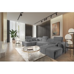 Luxor VI U-shaped corner sofa with sleeping function, fabric Wind 90