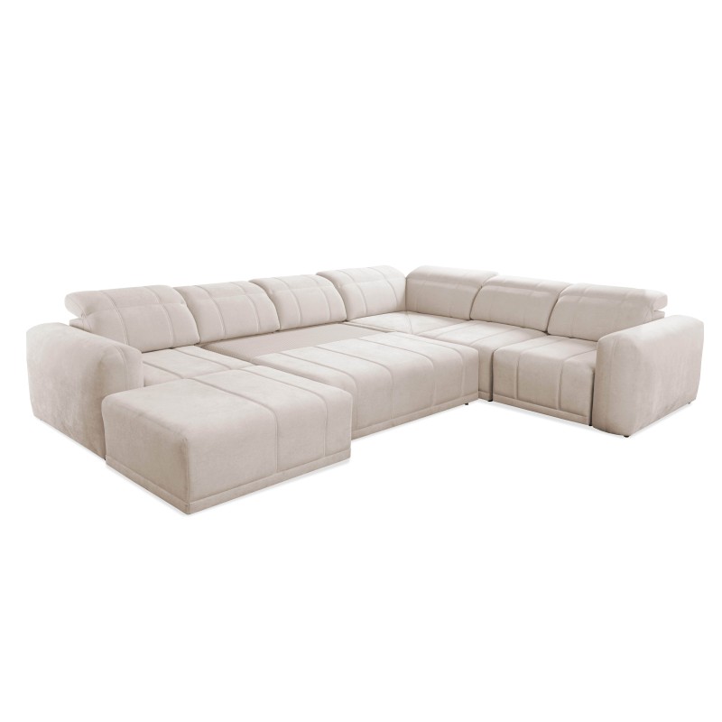 U-förmiges Ecksofa Luxor VIII mit Schlaffunktion, Stoff Wind 84