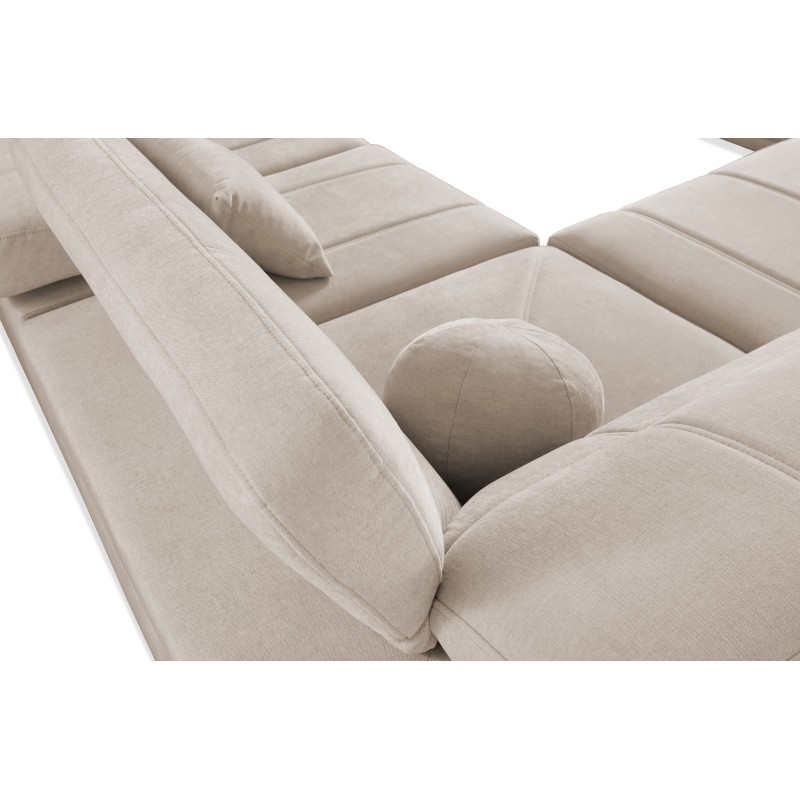 U-förmiges Ecksofa Luxor VIII mit Schlaffunktion, Stoff Wind 90