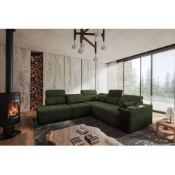 Rincón Milano IX con función de cama en tela de tejido, Verita 39 - combinación de estilo y funcionalidad.