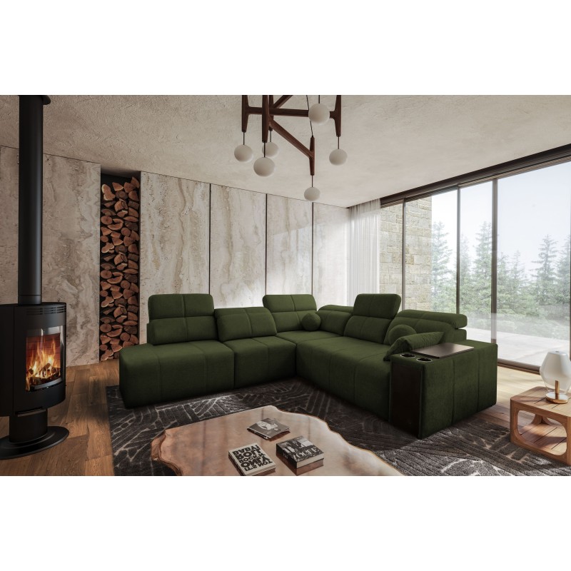 Rincón Milano IX con función de cama en tela de tejido, Verita 39 - combinación de estilo y funcionalidad.