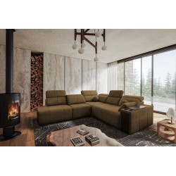 Milano IX corner sofa with a sleeping function in Woven fabric, Verita 28 - a combination of style and functionality