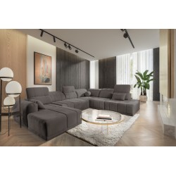 Narożnik w kształcie U Luxor X z funkcją spania tkanina Wind 21