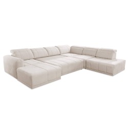 U-förmiges Sofa Luxor X mit Schlaffunktion Stoff Wind 21