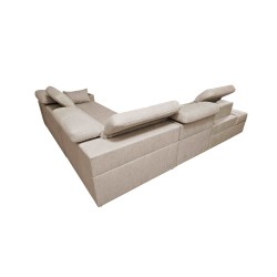 Milano IX corner sofa with a sleeping function in Woven fabric, Verita 28 - a combination of style and functionality