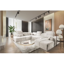 Narożnik w kształcie U Luxor X z funkcją spania tkanina Wind 02