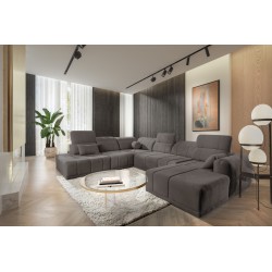 Кутовий диван у формі U Luxor X з функцією сну тканина Wind 21