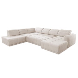 U-förmiges Sofa Luxor X mit Schlaffunktion Stoff Wind 21