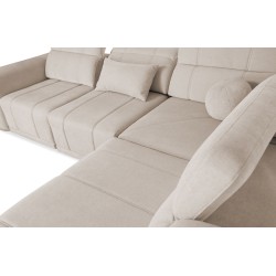 U-shaped Luxor X sectional sofa with a sleeping function, fabric Wind 73