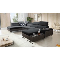 Narożnik w kształcie U Prestige VI z funkcją spania, Miękka w dotyku, Freya 210.24 + Tauro 8207, port USB - Luksus w Twoim salon