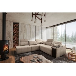 Narożnik Milano IX z funkcją spania w tkaninie Plecionka, Verita 09 - połączenie stylu i funkcjonalności