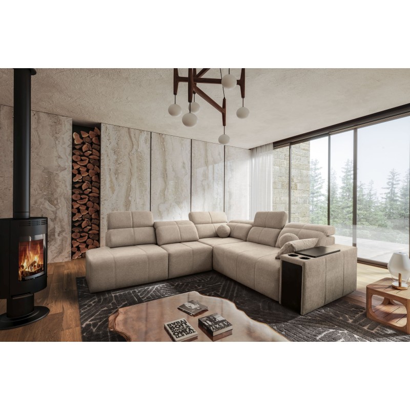 Milano IX corner sofa with a sleeping function in Plecionka fabric, Verita 09 - a combination of style and functionality