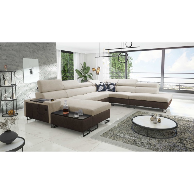 Prestige X U-shaped corner sofa with sleeping function - Soft to the touch, Freya 210.02 + Tauro 8202 | Your furniture