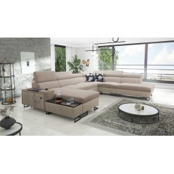 Esquina U Prestige X con función de sueño - Suave al tacto, Freya 210.04 + Tauro 8203 | Tus muebles