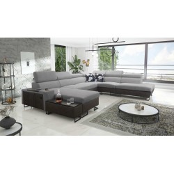 Кутовий диван U Prestige X з функцією сну - М'який на дотик, Freya 210.20 + Tauro 8207 | Ваші меблі