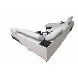 Narożnik U Prestige X z funkcją spania - Miękka w dotyku, Freya 210.25 + Tauro 8207 | Twoje meble