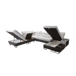 Кутовий диван U Prestige X з функцією сну - М'який на дотик, Freya 210.18 + Tauro 8207 | Ваші меблі