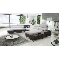Esquina U Prestige X con función de cama - Suave al tacto, Freya 210.18 + Tauro 8207 | Tus muebles