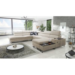 Narożnik U Prestige X z funkcją spania - Miękka w dotyku, Freya 210.02 + Tauro 8203 | Twoje meble