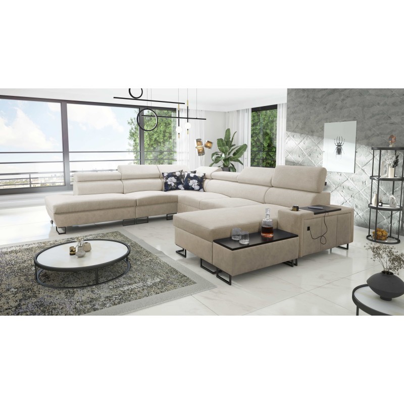 Narożnik U Prestige X z funkcją spania - Miękka w dotyku, Freya 210.02 + Tauro 8203 | Twoje meble