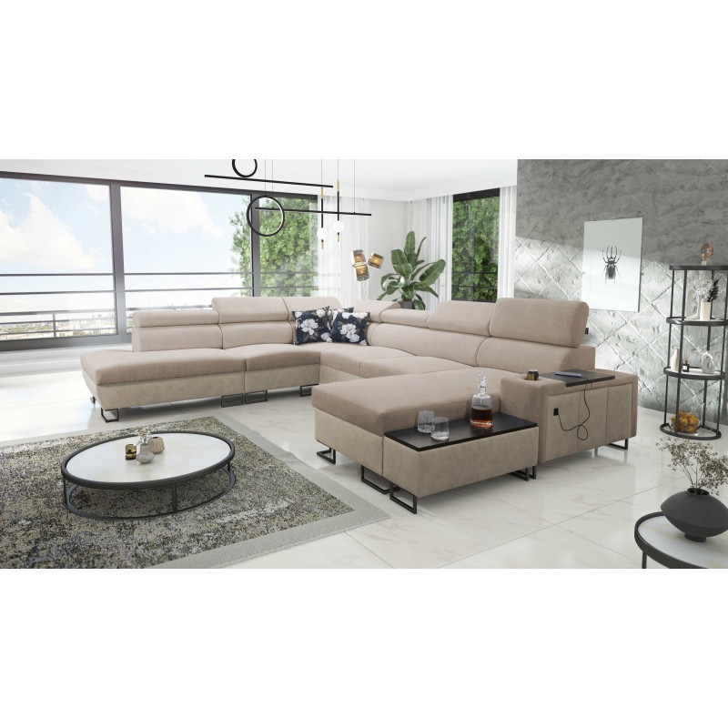 Prestige X U-shaped Corner Sofa with Sleeping Function - Soft to the Touch, Freya 210.04 + Tauro 8203 | Your Furniture