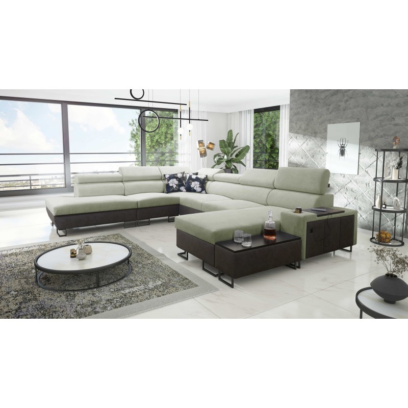 Narożnik U Prestige X z funkcją spania - Miękka w dotyku, Freya 210.11 + Tauro 8207 | Twoje meble