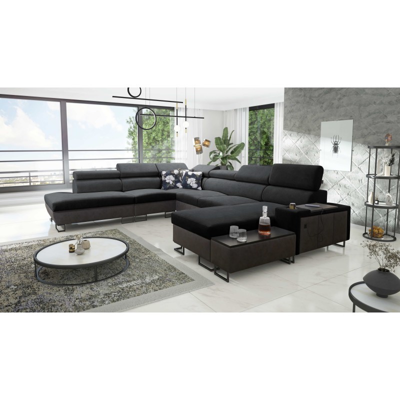 Narożnik U Prestige X z funkcją spania - Miękka w dotyku, Freya 210.24 + Tauro 8207 | Twoje meble