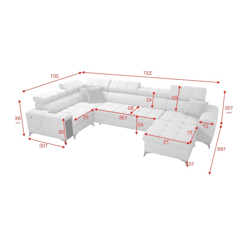 pMeta Title: Venna IV Mini Corner Sofa with Sleeping Function and USB Port - Perfect for Your Living Room | [Nazwa Sklepu]/p