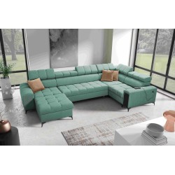 Sofá esquinero en forma de U Venna IV Maxi con función para dormir y puerto USB - Elegancia y Comodidad en tu Sala de Estar.