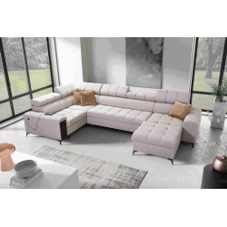 Sofá esquinero en forma de U Venna IV Maxi con función para dormir y puerto USB - Elegancia y Comodidad en tu Sala de Estar.