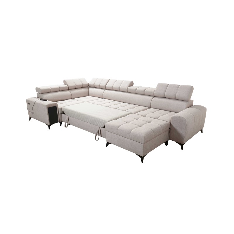 U-förmiges Ecksofa Venna IV Maxi mit Schlaffunktion und USB-Anschluss - Eleganz und Komfort in Ihrem Wohnzimmer