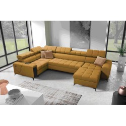 U-förmiges Ecksofa Venna IV Maxi mit Schlaffunktion und USB-Anschluss - Eleganz und Komfort in Ihrem Wohnzimmer