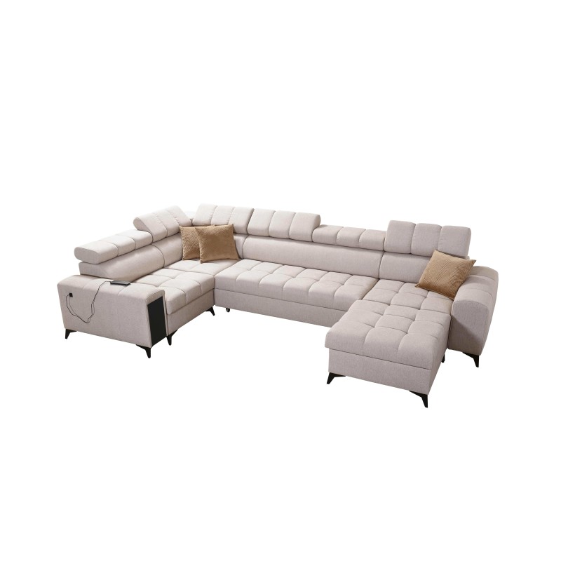 The U-shaped Venna IV Maxi corner sofa with a sleeping function and USB port - Elegance and Comfort in Your Living Room