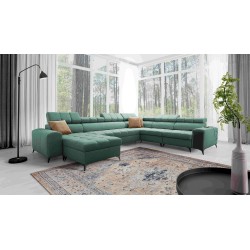Ecksofa in U-Form Venna VIII mit Schlaffunktion und USB-Anschluss - Plüsch, Avra 11
