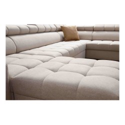 U-förmiges Sofa Venna VIII mit Schlaffunktion und USB-Anschluss - Plüsch, Avra 12