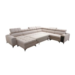 U-shaped Venna VIII sectional sofa with a sleeping function and USB port - Plush, Avra 16