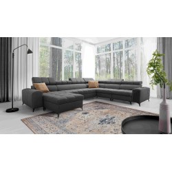 U-shaped Venna VIII sectional sofa with a sleeping function and USB port - Plush, Avra 17