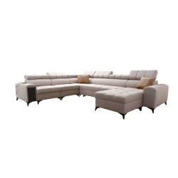 U-shaped Venna VIII sectional sofa with a sleeping function and USB port - Plush, Avra 7