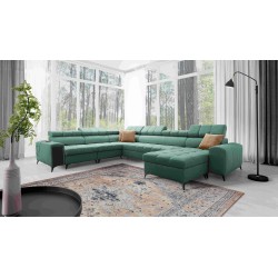 Ecksofa in U-Form Venna VIII mit Schlaffunktion und USB-Anschluss - Plüsch, Avra 11