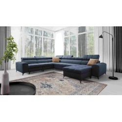 U-förmiges Ecksofa Venna VIII mit Schlaffunktion und USB-Anschluss - Plüsch, Avra 14