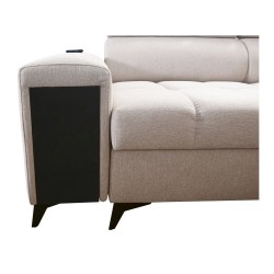 U-förmiges Ecksofa Venna VIII mit Schlaffunktion und USB-Anschluss - Plüsch, Avra 14