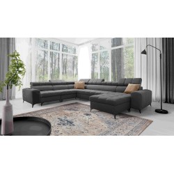 Ecksofa in U-Form Venna VIII mit Schlaffunktion und USB-Anschluss - Plüsch, Avra 17